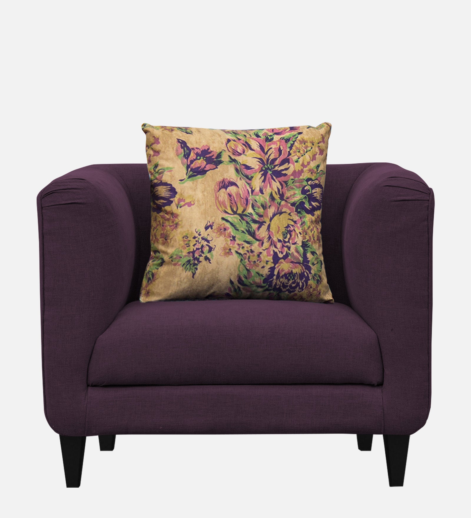 Niki Fabric 1 Seater Sofa in Greek Purple Colour