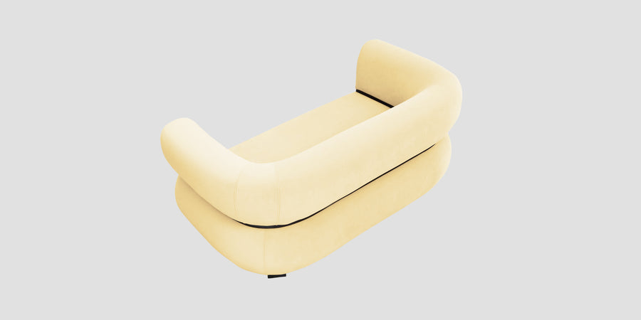 Kula Velvet 2 Seater Sofa In Sandy Beige Colour - Febonic Living