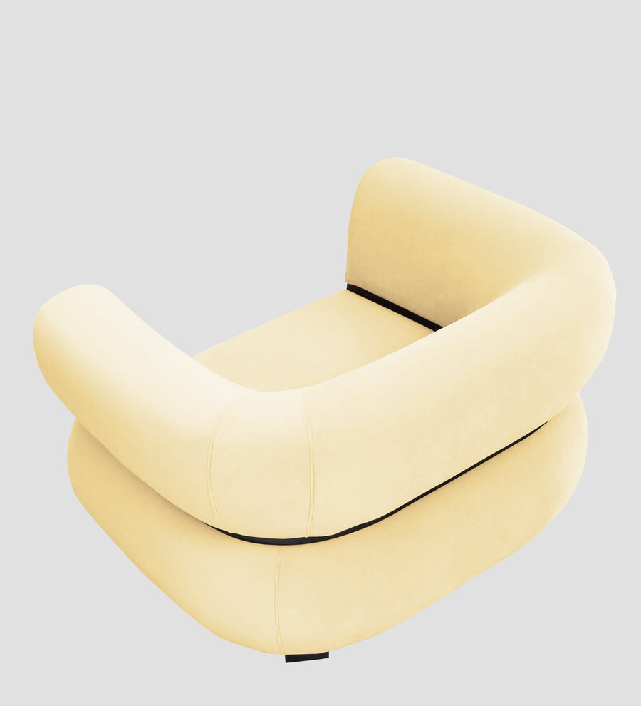 Kula Velvet 1 Seater Sofa In Sandy Beige Colour - Febonic Living