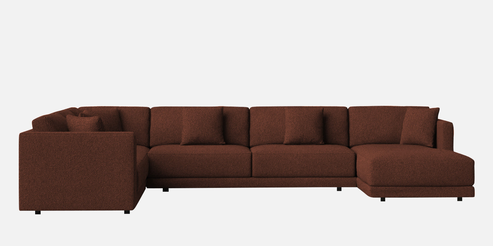 Carlin Fabric LHS 8 Seater Sectional Sofa In Coffee Brown Colour