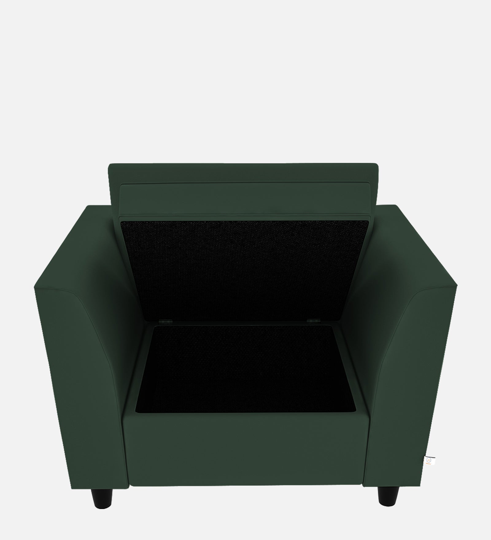 Bristo Velvet 1 Seater Sofa in Amazon Green Colour With Storage