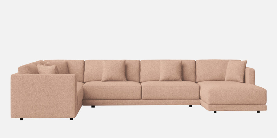 Carlin Fabric Lhs 8 Seater Sectional Sofa In Cosmic Beige Colour - Febonic Living