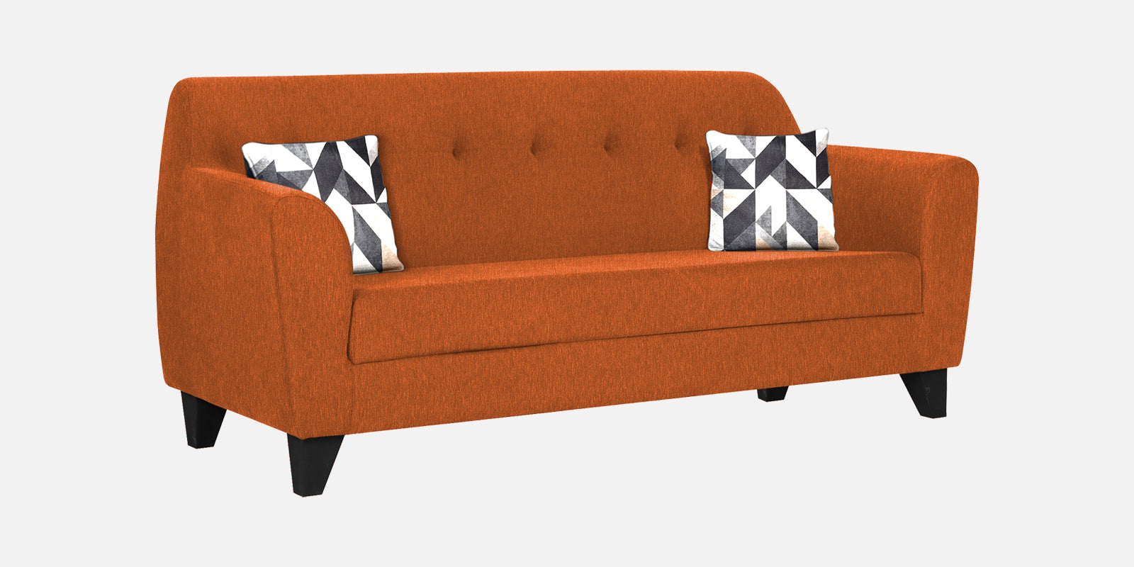 Melaan Fabric 3 Seater Sofa In Vivid Orange Colour