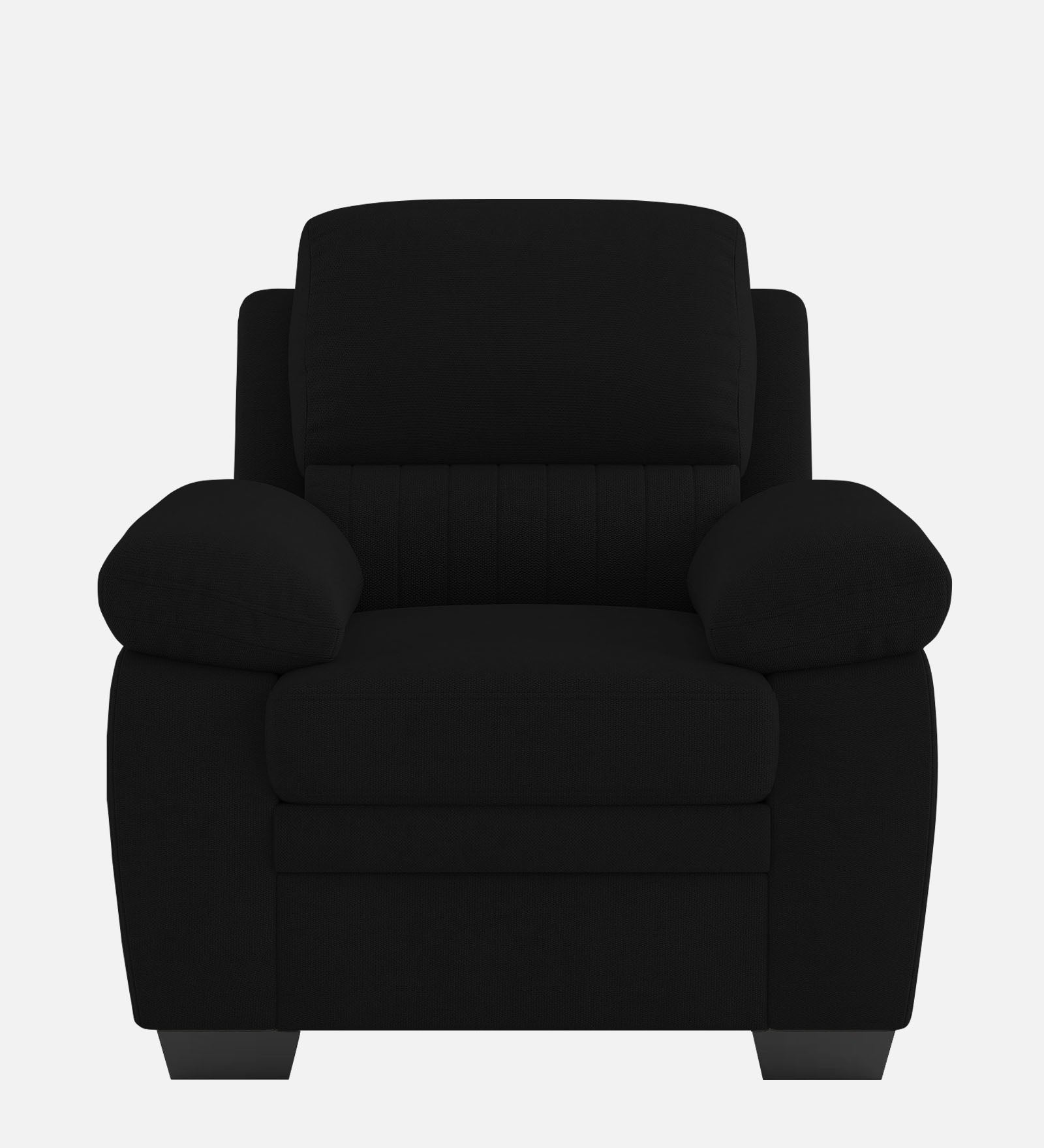 Miranda Velvet 1 Seater Sofa in Adam Black Colour