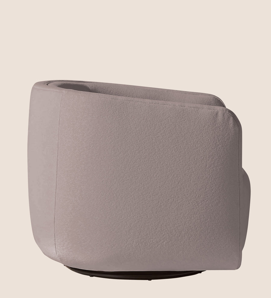 Ria Fabric Swivel Chair In Almond Beige Colour - Febonic Living