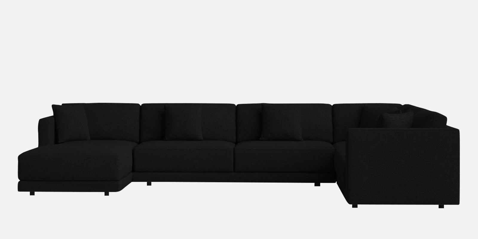 Carlin Fabric RHS 8 Seater Sectional Sofa In Zed Black Colour