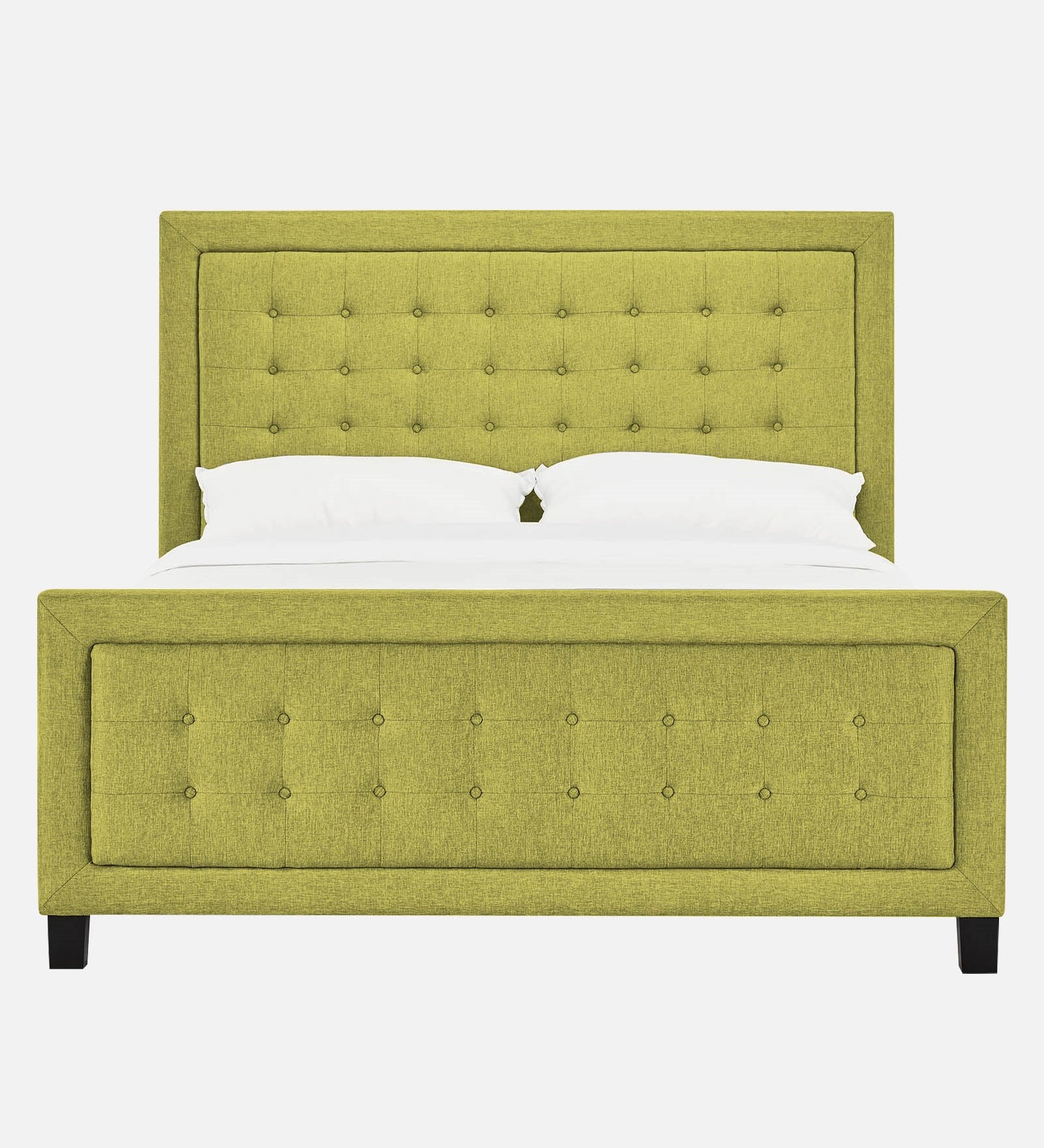 Kaster Fabric Queen Size Bed In Parrot Green Colour