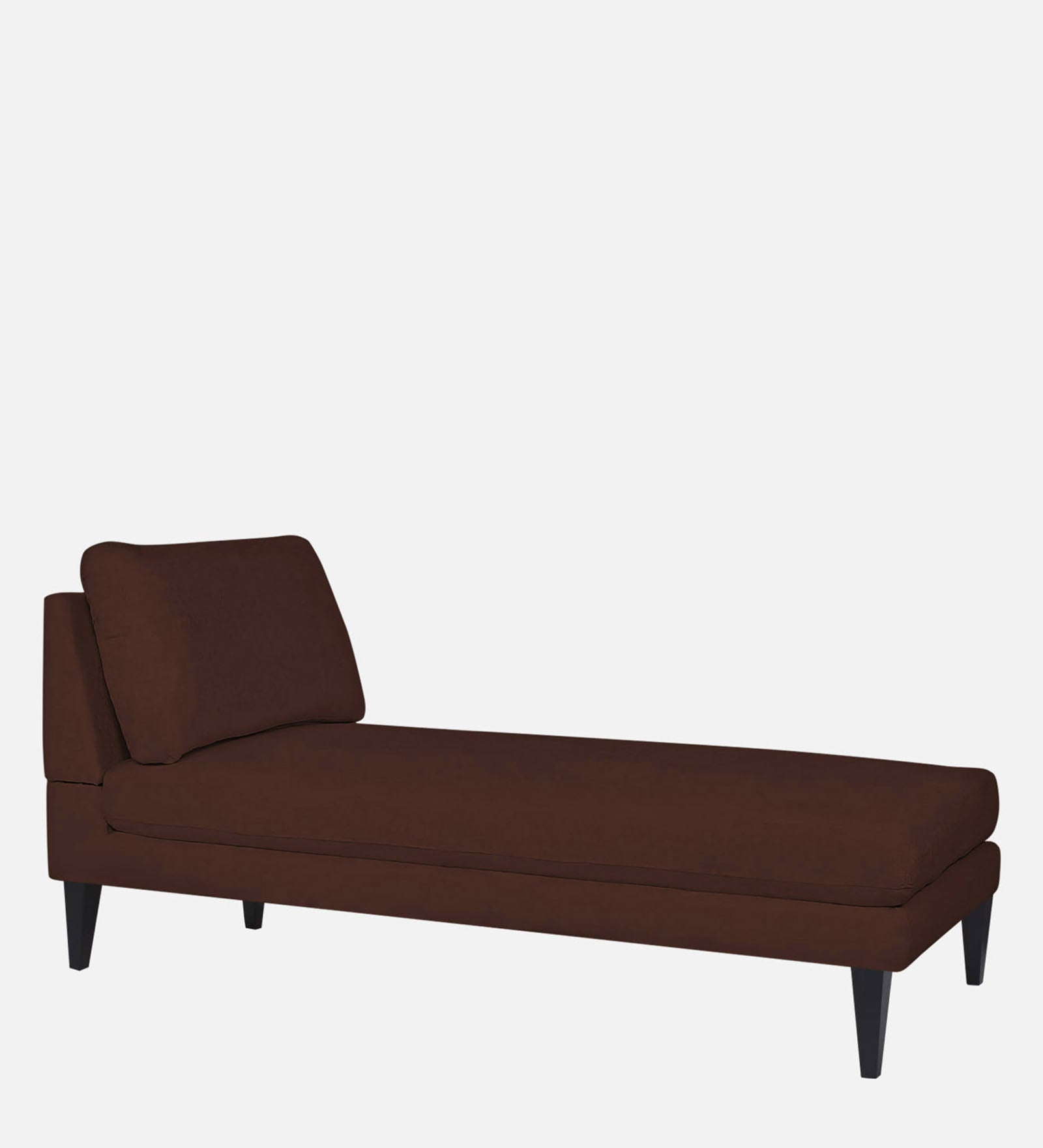 Nadia Fabric Chaise Lounger In Coffee Brown Colour