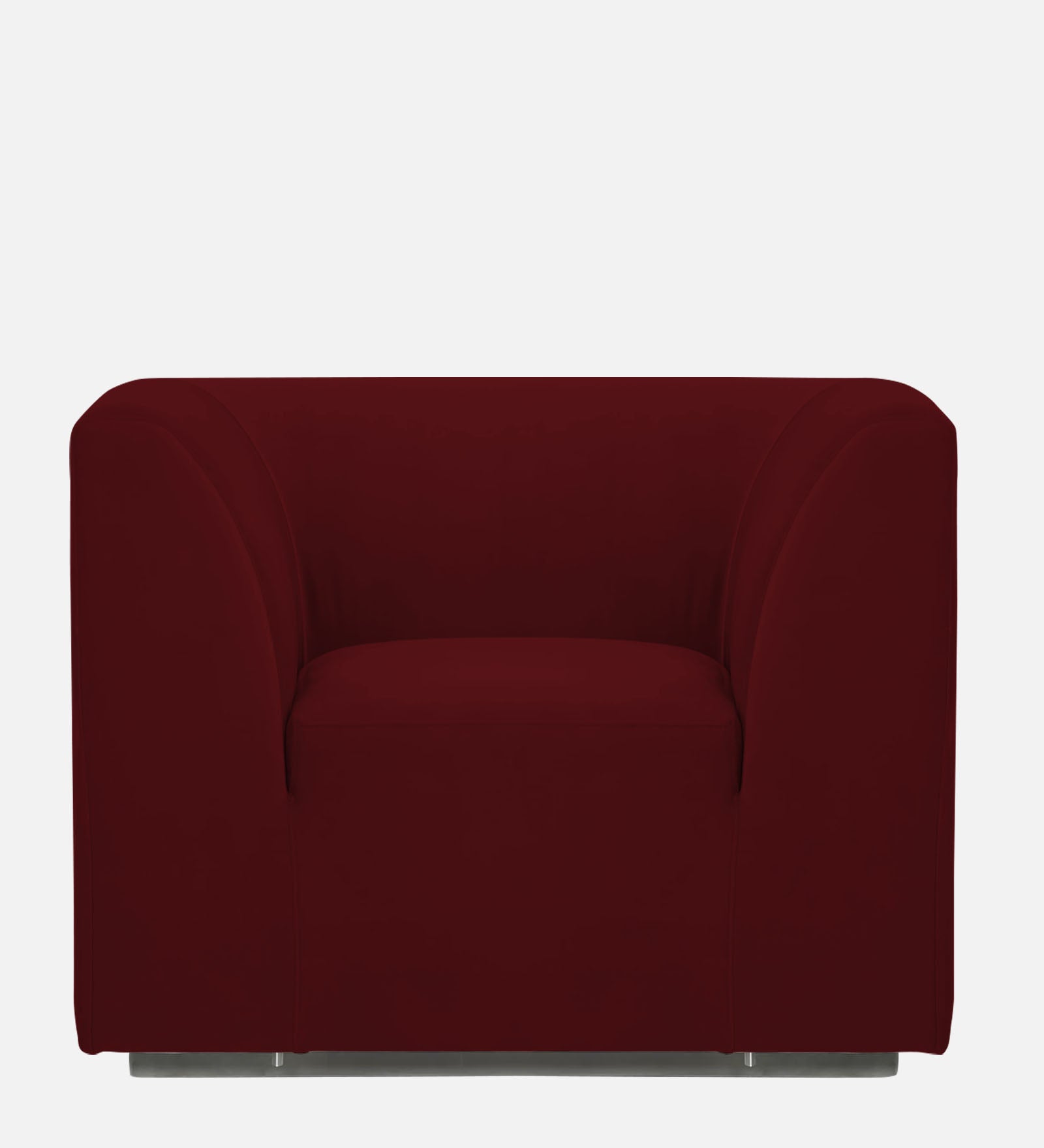 Bufa Velvet 1 Seater Sofa in Dark Maroon Colour