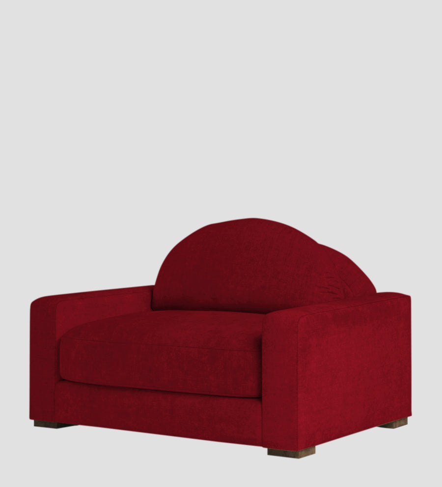 Dara Fabric 1 Seater Sofa In Ruby Red Colour - Febonic Living