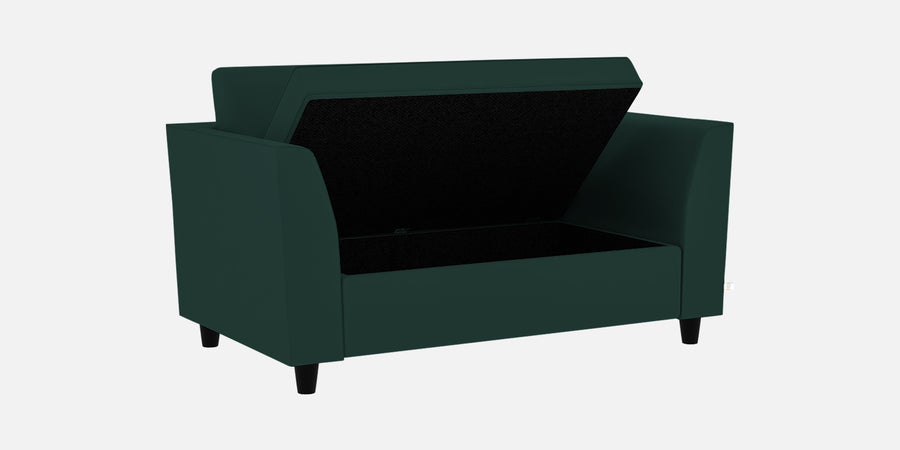 Bristo Velvet 2 Seater Sofa In Forest Green Colour With Storage - Febonic Living