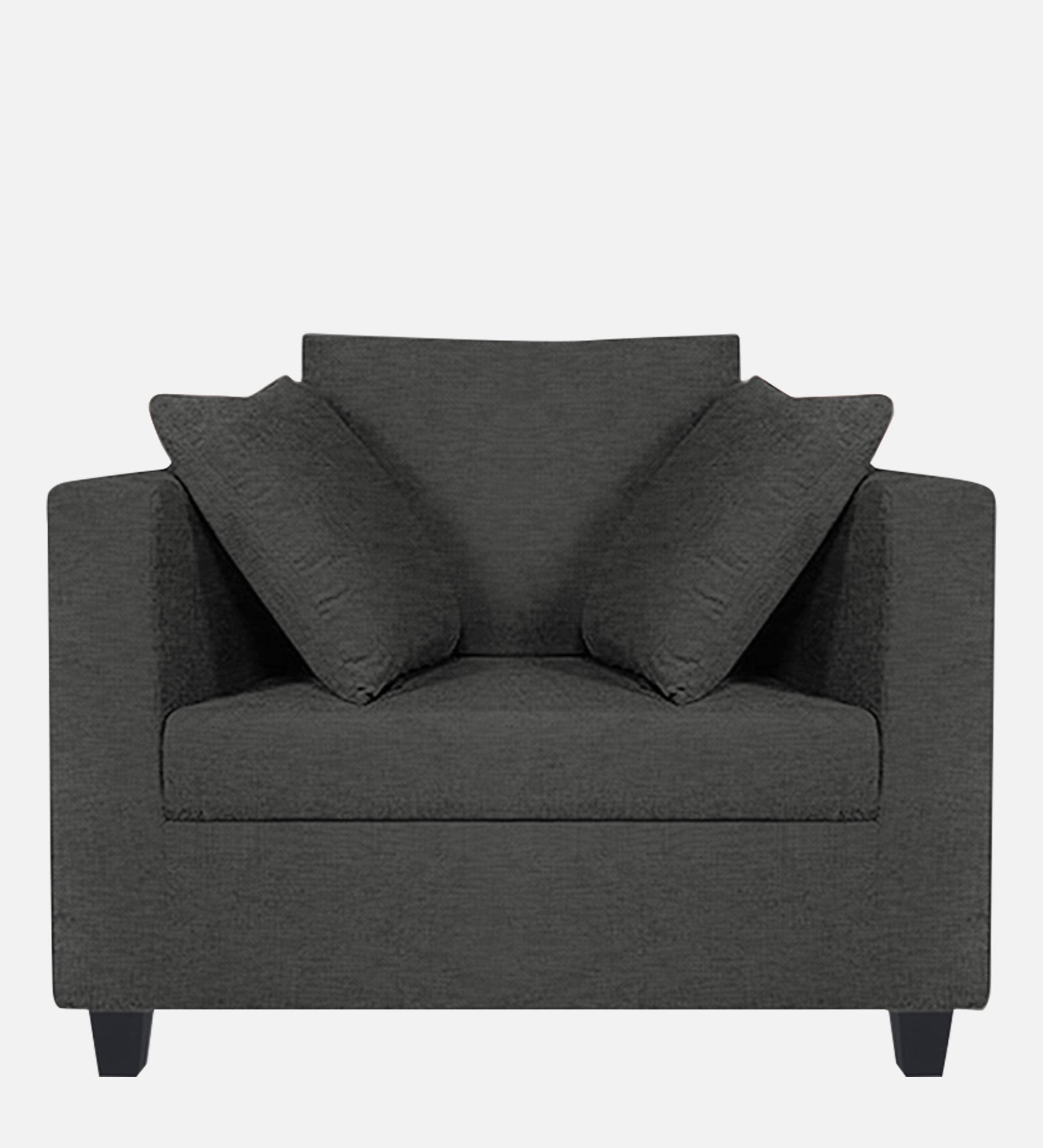 Nuska Fabric 1 Seater Sofa in Charcoal Grey Colour