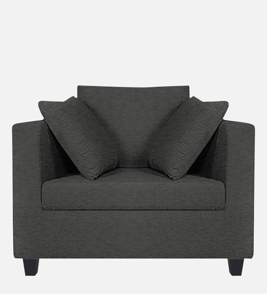Nuska Fabric 1 Seater Sofa In Charcoal Grey Colour - Febonic Living