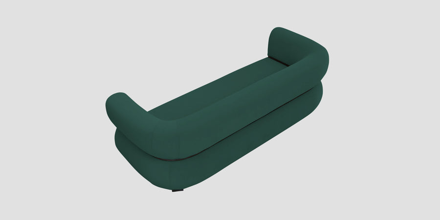 Kula Velvet 3 Seater Sofa In Amazon Green Colour - Febonic Living