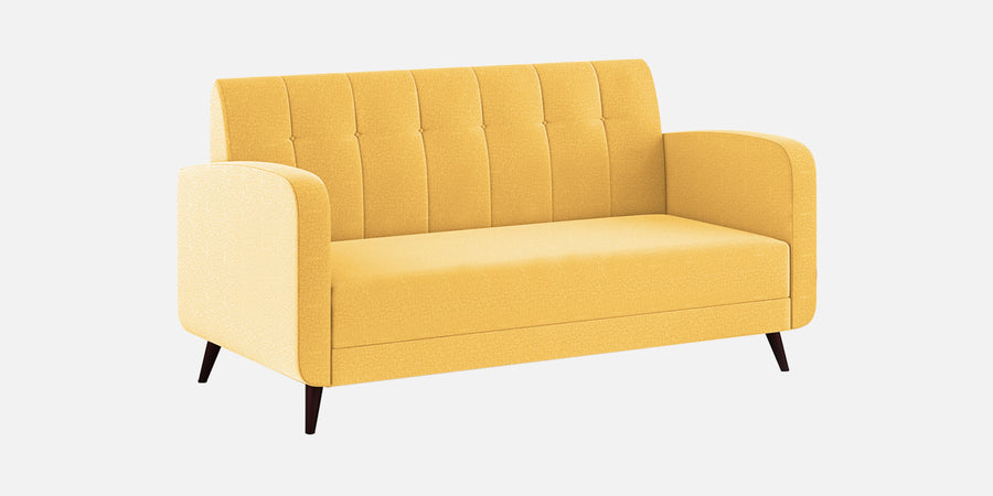 Wiki Velvet 3 Seater Sofa In Turmeric Yellow Colour - Febonic Living