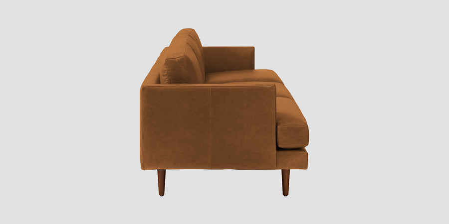 Sterio Leatherette 3 Seater Sofa In Cinnamon Brown Colour - Febonic Living