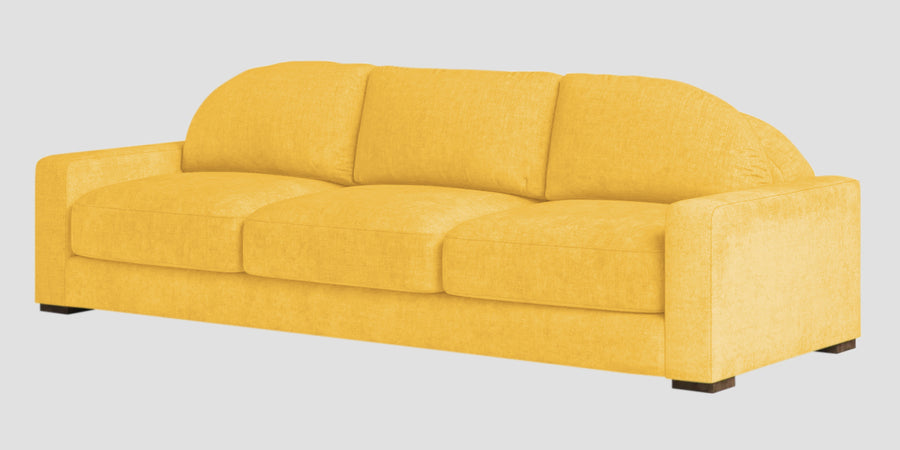 Dara Fabric 3 Seater Sofa In Bold Yellow Colour - Febonic Living