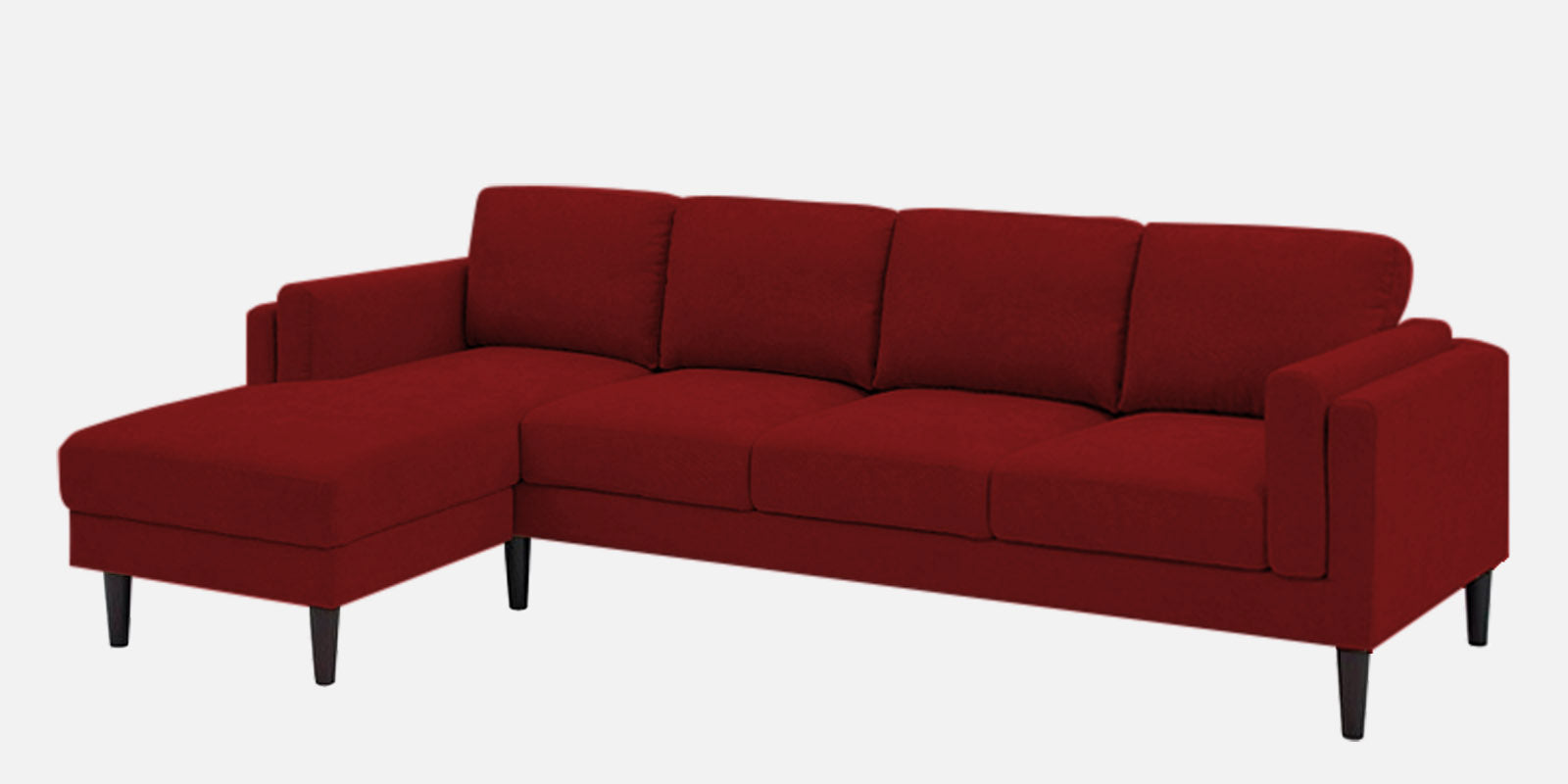 Creata Fabric RHS Sectional Sofa (3+Lounger) in Blood Maroon Colour by Febonic