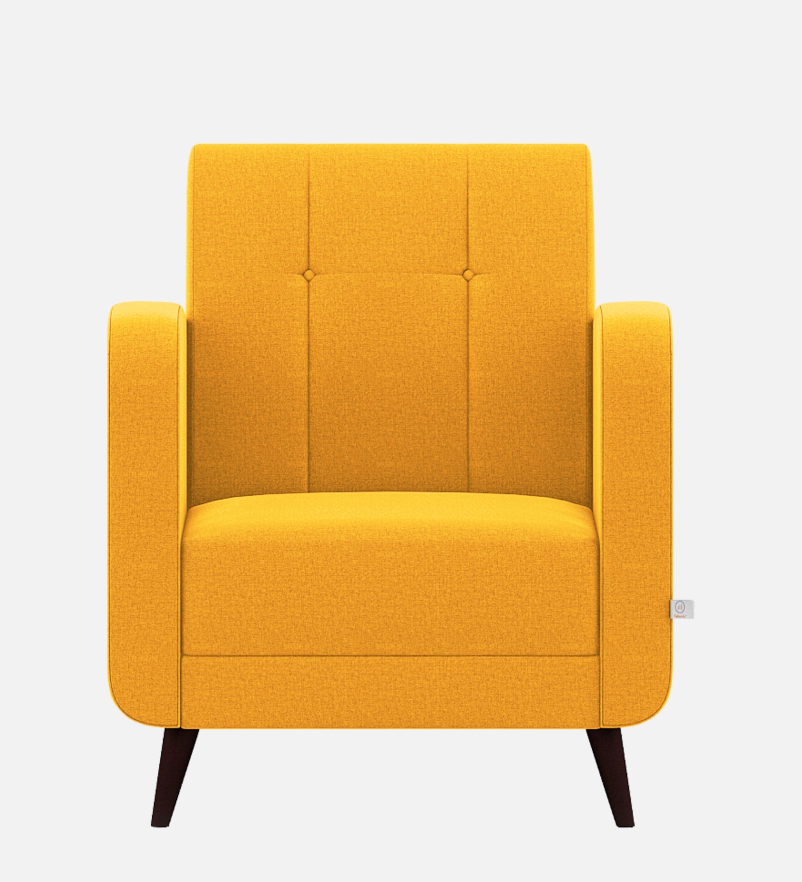 Wiki Velvet 1 Seater Sofa in Safforn Yellow Colour