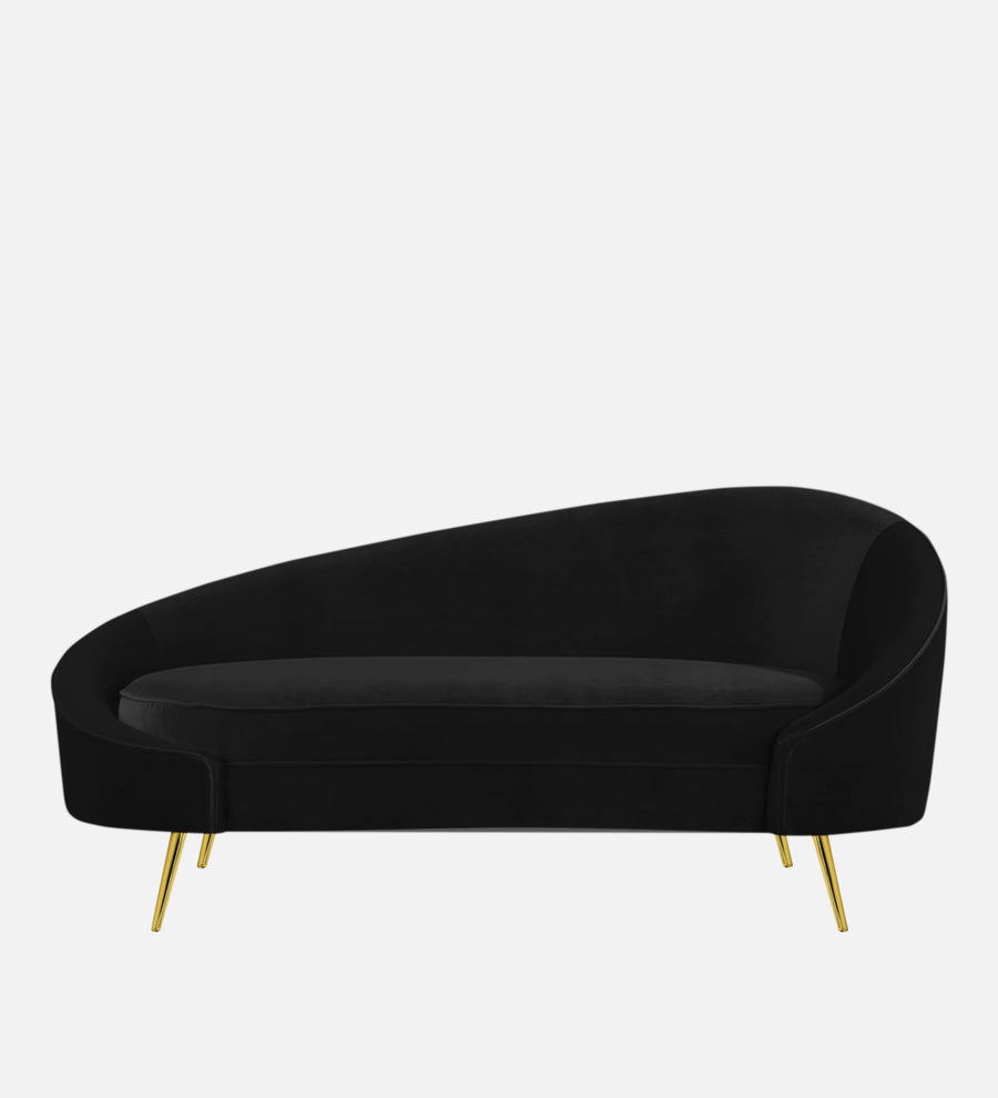 Cely Velvet Lhs Chaise Lounger In Adam Black Colour - Febonic Living