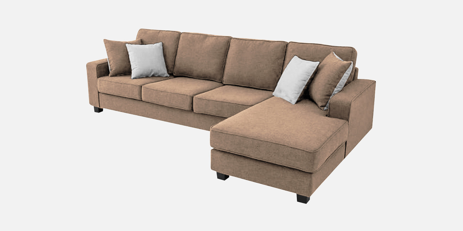 Ladybug Fabric LHS Sectional Sofa (3+Lounger) In Cookie Beige Colour