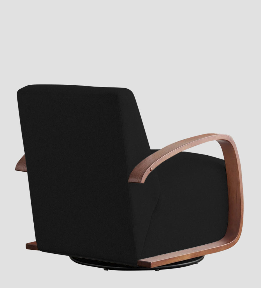 Balma Fabric Swivel Chair In Zed Black Colour - Febonic Living