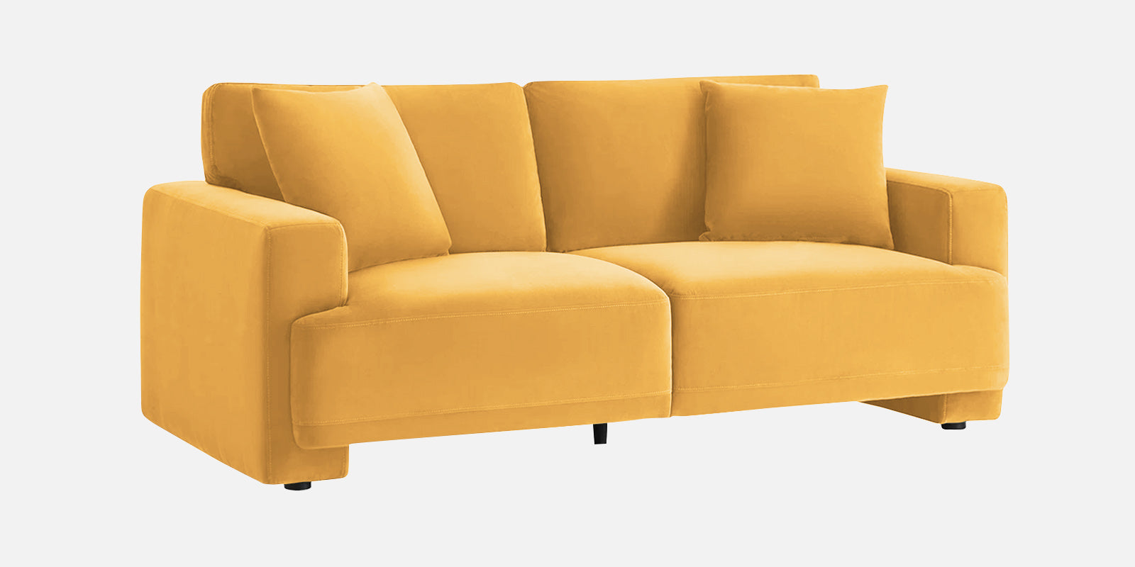 Kosta Velvet 2 Seater Sofa in Turmeric Yellow Colour