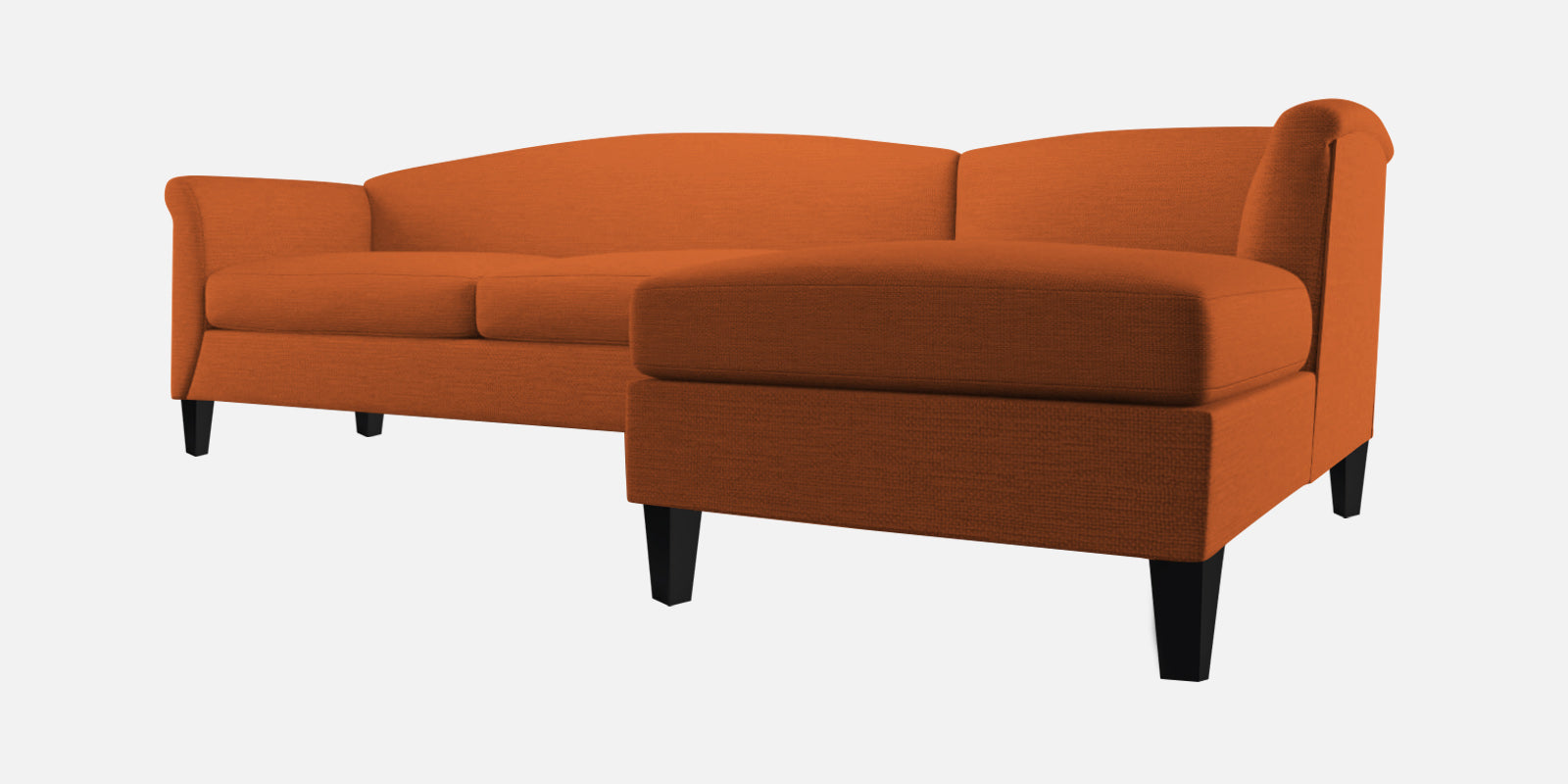 Kimber Fabric LHS Sectional Sofa (3+Lounger) in Vivid Orange Colour