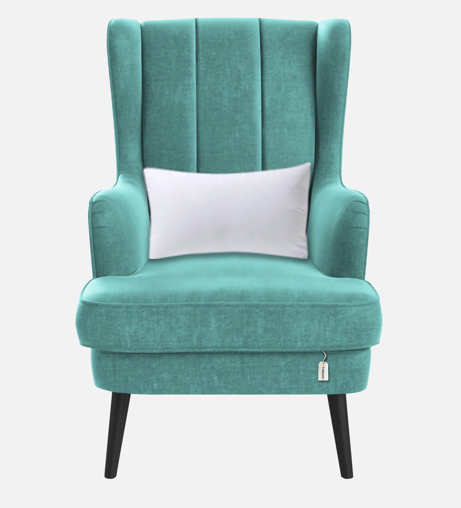 Niya Velvet Wing Chair in Barmunda Aqua Colour