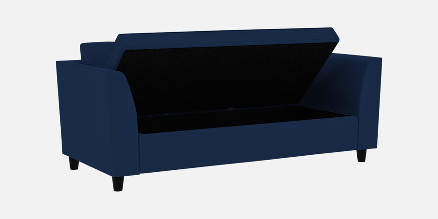 Bristo Velvet 3 Seater Sofa In Imperial Blue Colour With Storage - Febonic Living