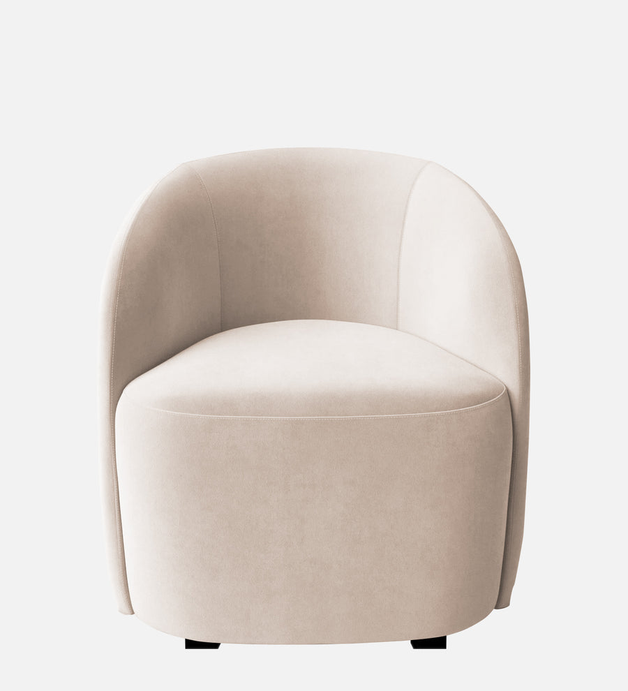 Lucky Velvet Lounge Chair In Camel Beige Colour - Febonic Living