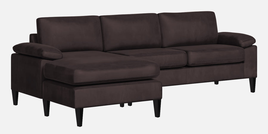 Vegas Velvet Rhs Sectional Sofa 3 Lounger In Mocha Brown Colour - Febonic Living