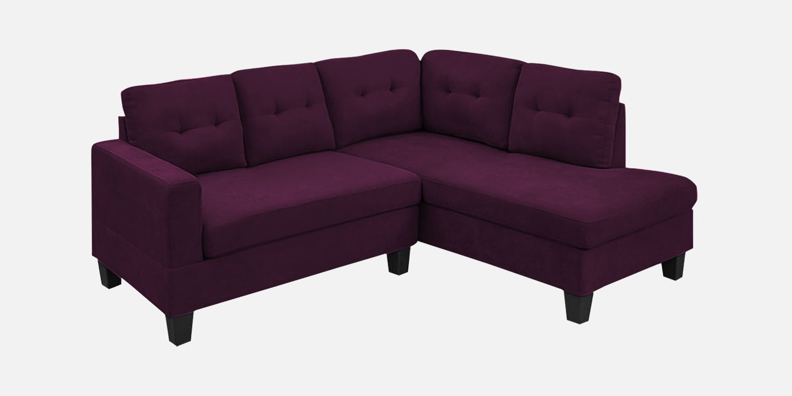 Thomas Fabric LHS Sectional Sofa (2+Lounger) in Greek Purple Colour