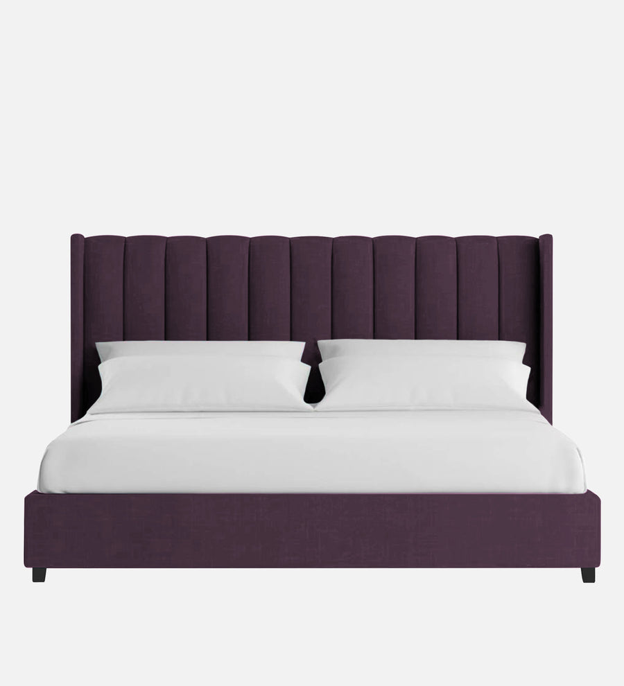 Colina Fabric Upholstered Queen Size Bed In Greek Purple Colour With Box Storage - Febonic Living