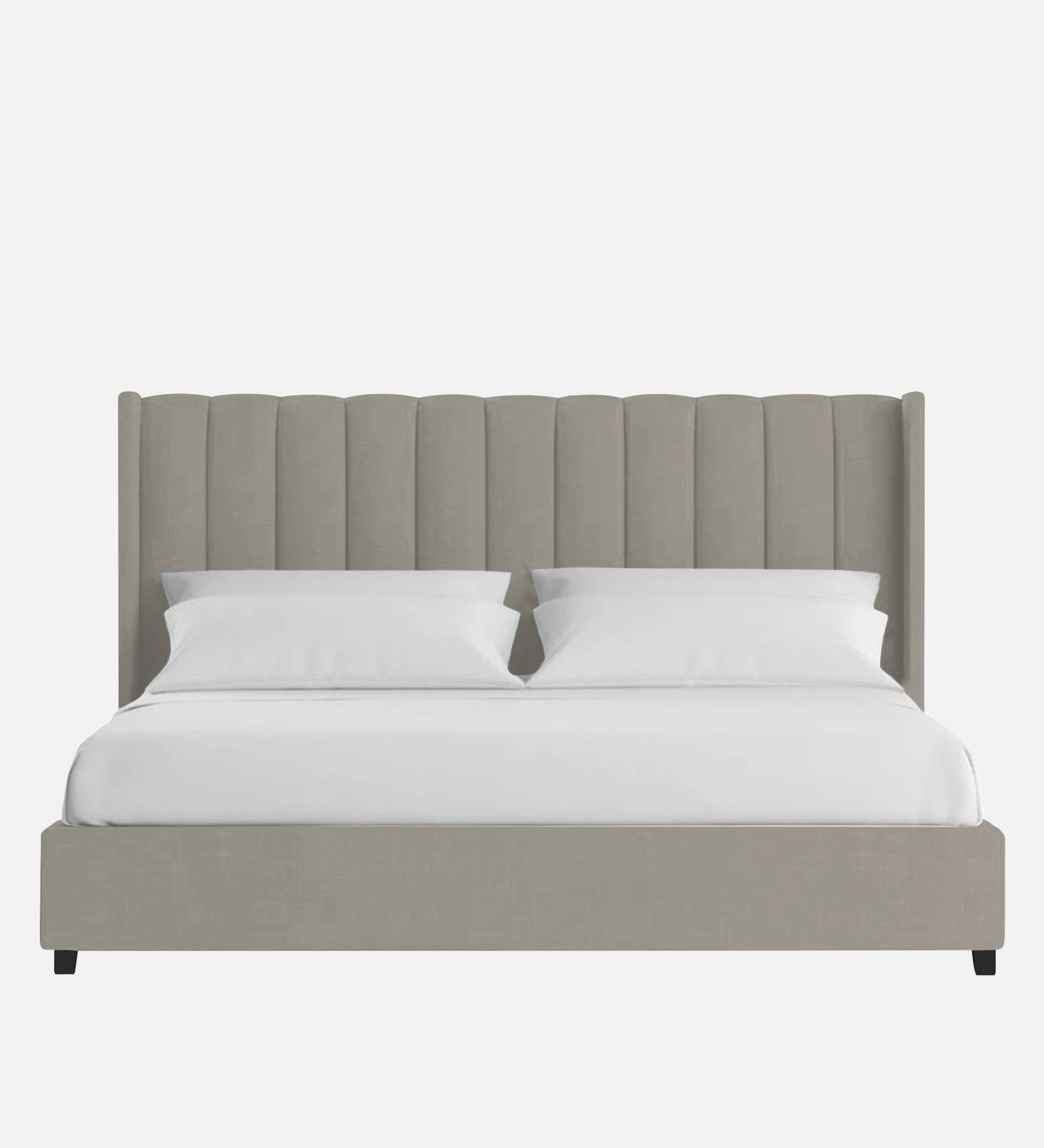 Colina Fabric Queen Size Bed In Lit Grey Colour With Box Storage