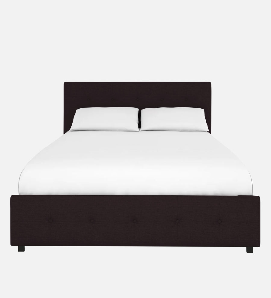 Lido Fabric Upholstered Queen Size Bed In Cara Brown Colour With Drawer Storage - Febonic Living