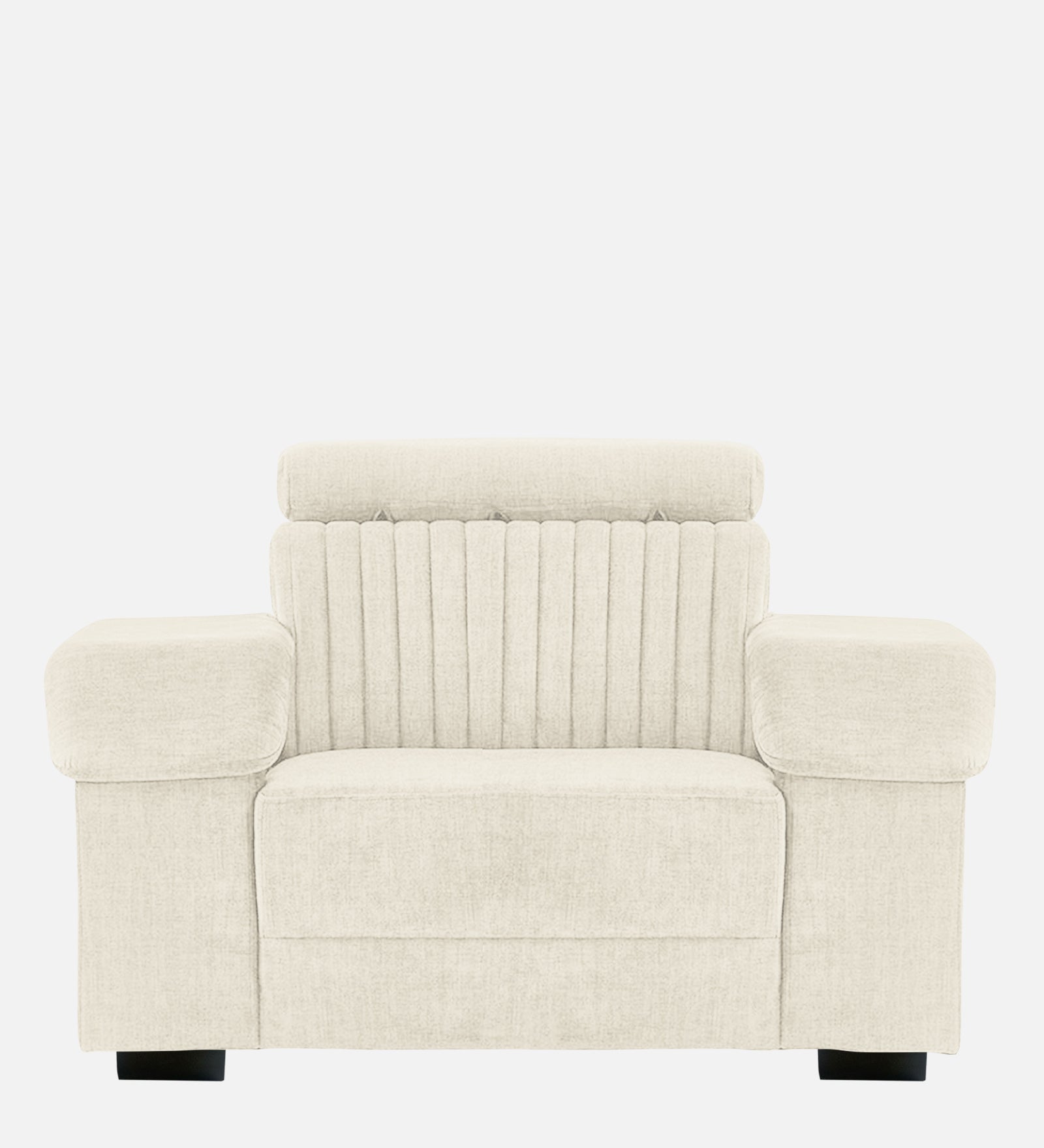 Draco Fabric 1 Seater Sofa In  Ivory Cream Colour - Febonic Living