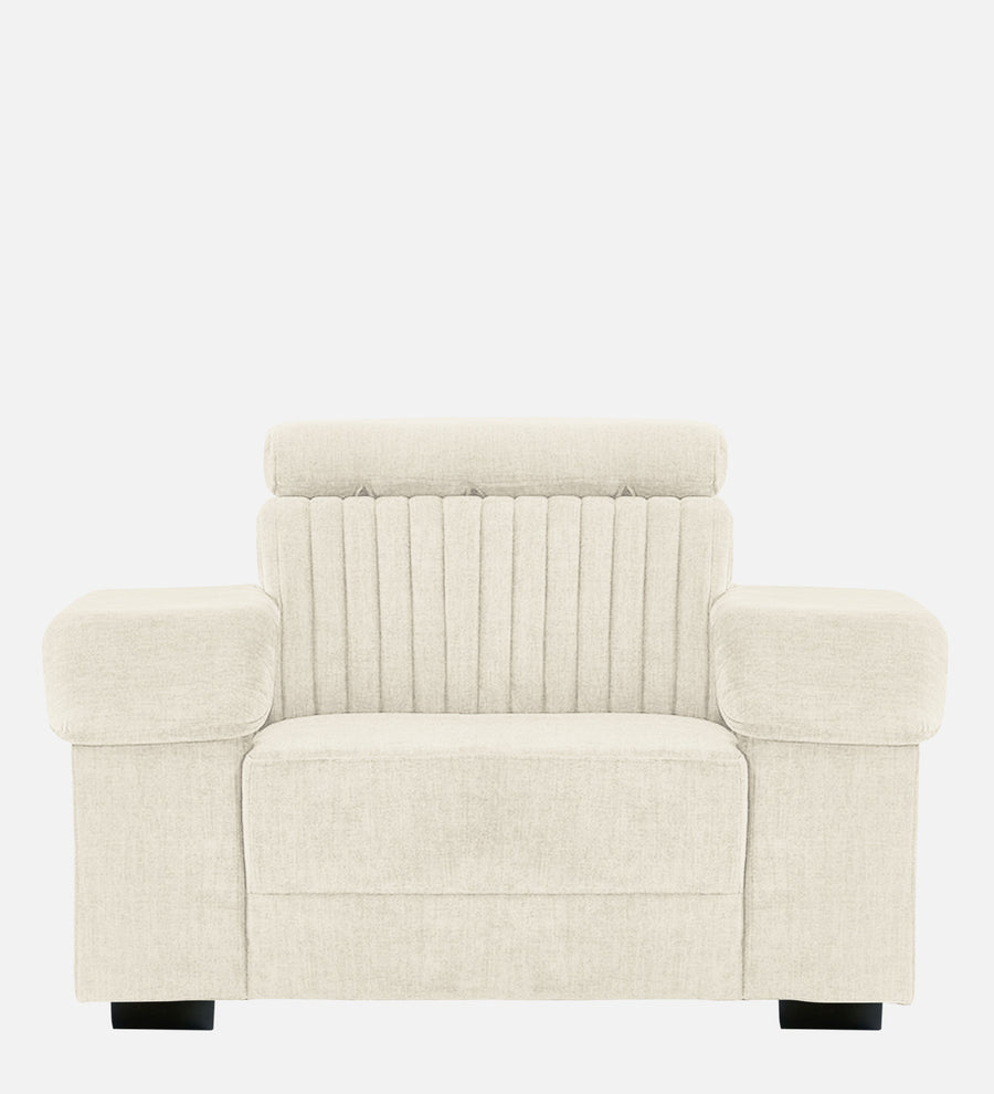 Draco Fabric 1 Seater Sofa In Ivory Cream Colour - Febonic Living
