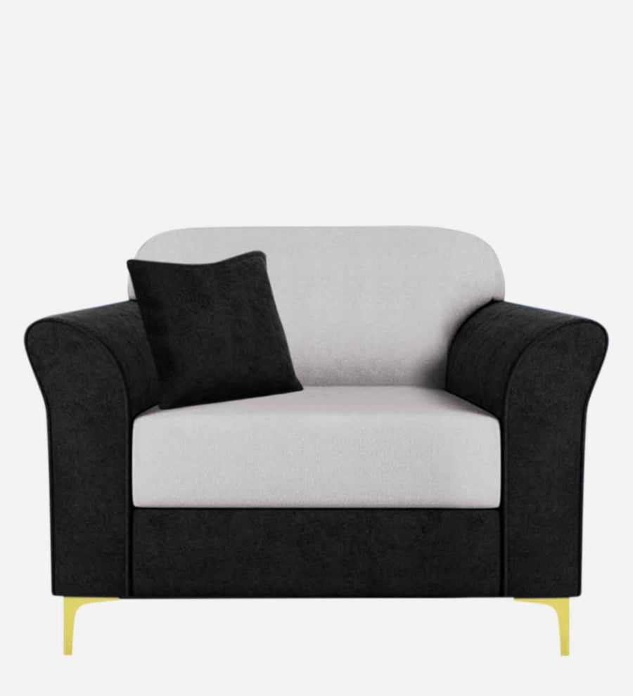 Jordan Velvet 1 Seater Sofa In Adam Black And Concreate Grey Colour - Febonic Living