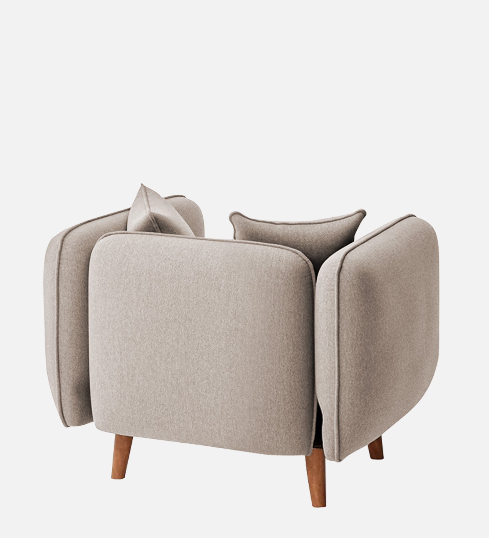 Reva Fabric 1 Seater Sofa In Natural Beige Colour