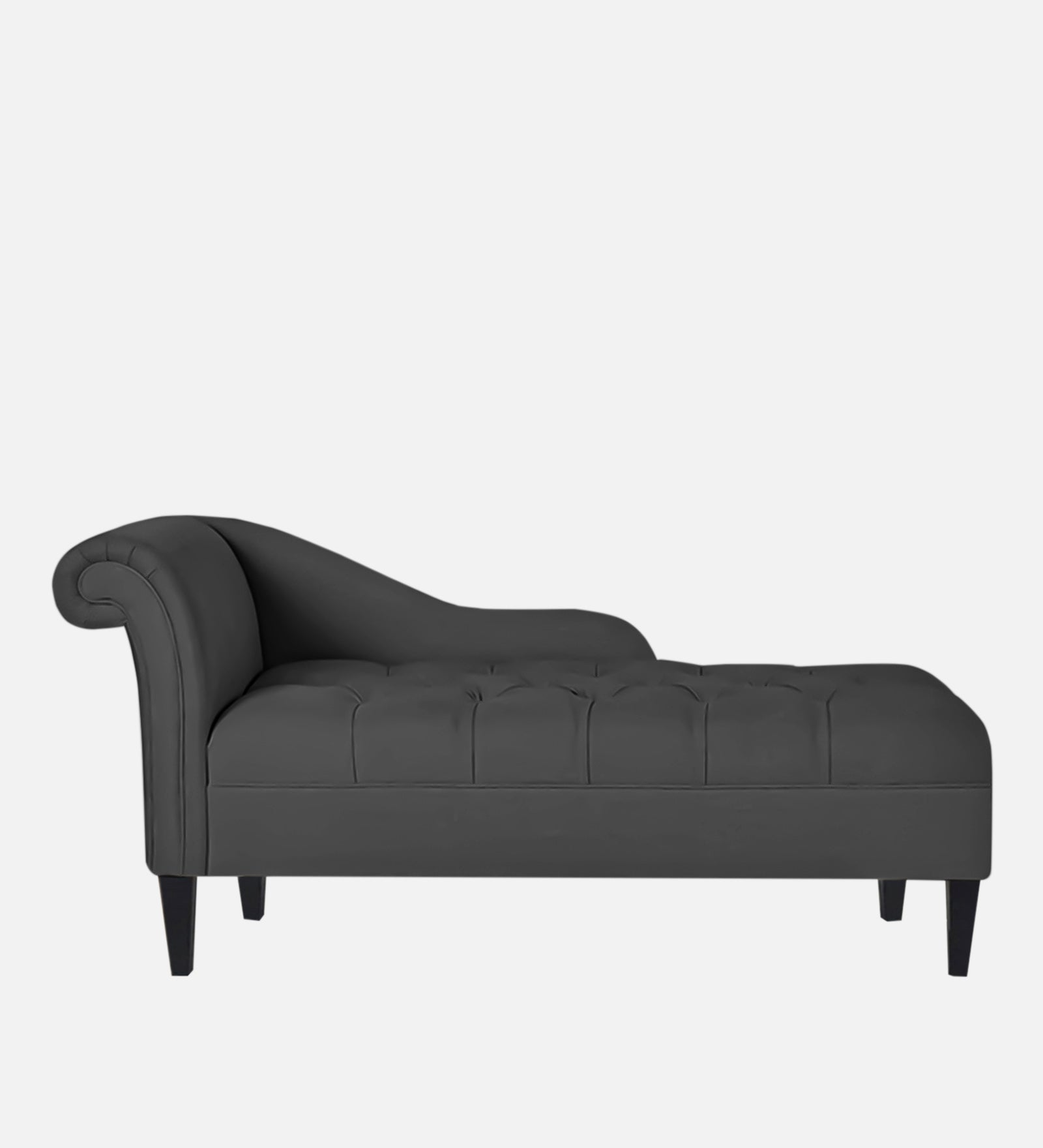 Adria Fabric RHS Chaise Lounger in Charcoal Grey Colour