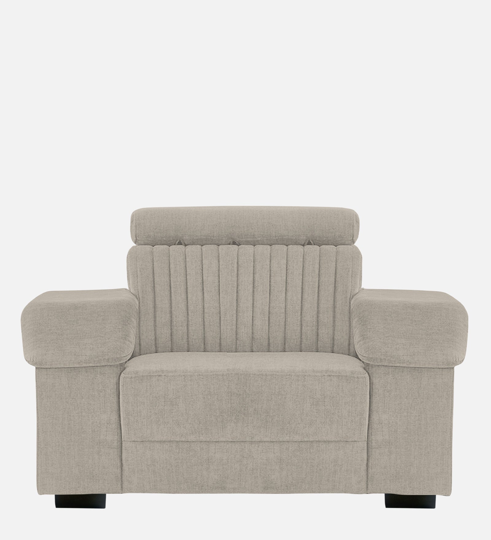 Draco Fabric 1 Seater Sofa In  Ash Grey Colour - Febonic Living