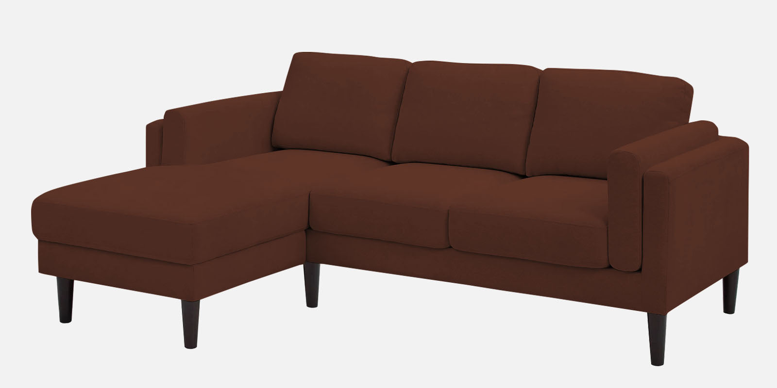 Creata Fabric RHS Sectional Sofa (2+Lounger) in Coffee Brown Colour by Febonic