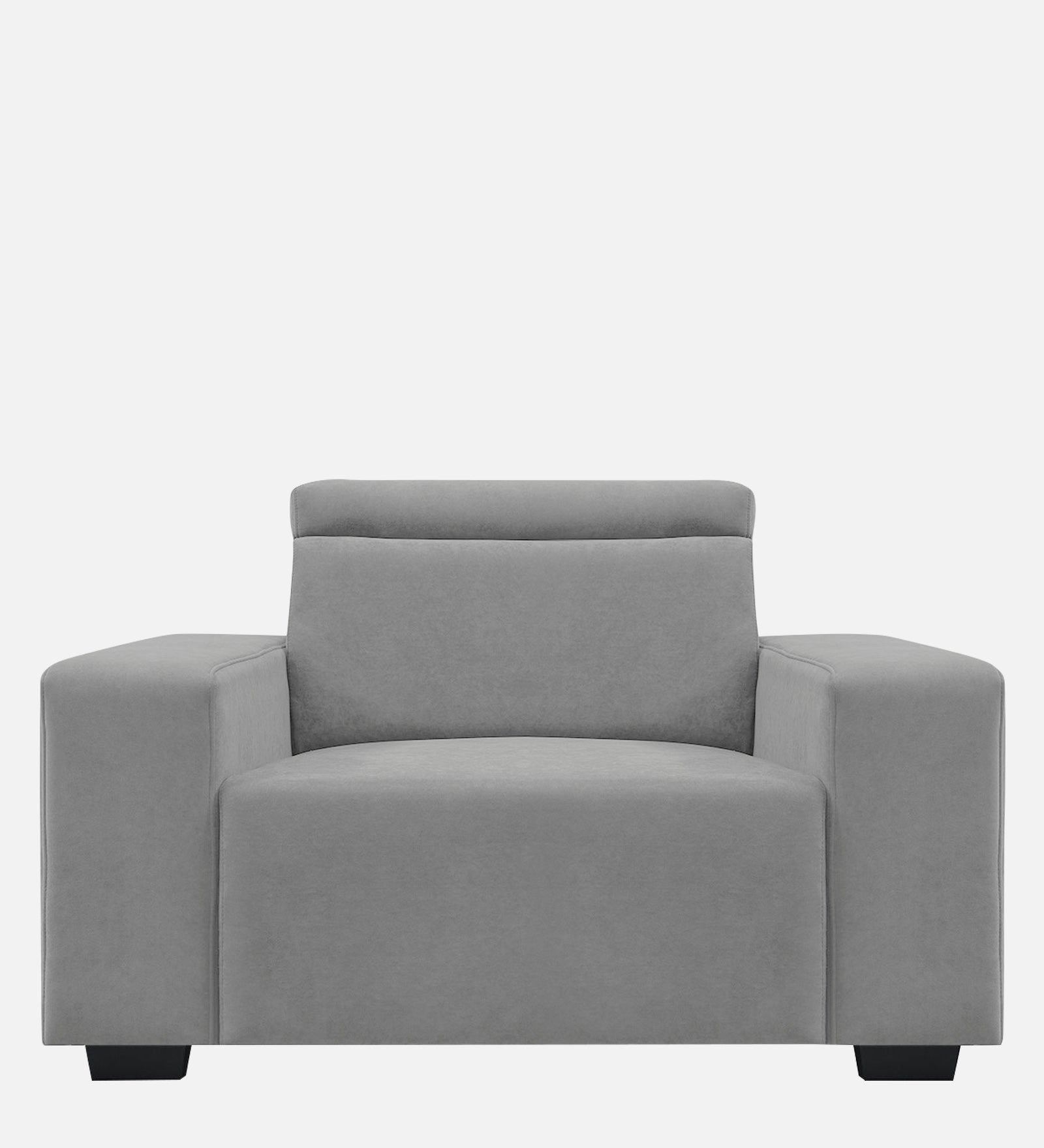 Hiro Fabric 1 Seater Sofa In  Smoke Grey Colour - Febonic Living