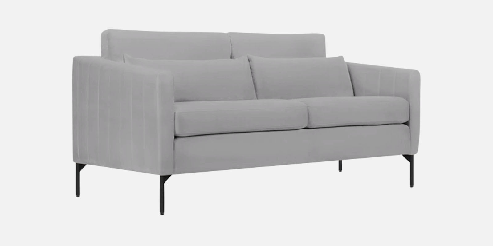 Haru Velvet 2 Seater Sofa in Light Grey Colour