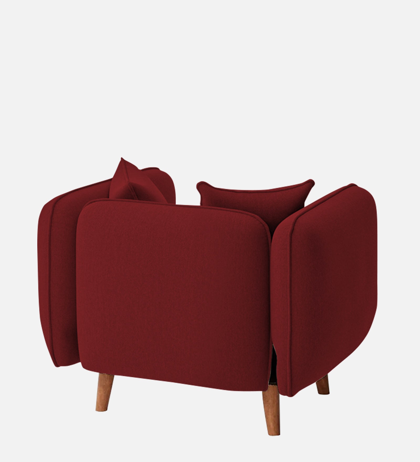 Reva Fabric 1 Seater Sofa In Corel Red Colour