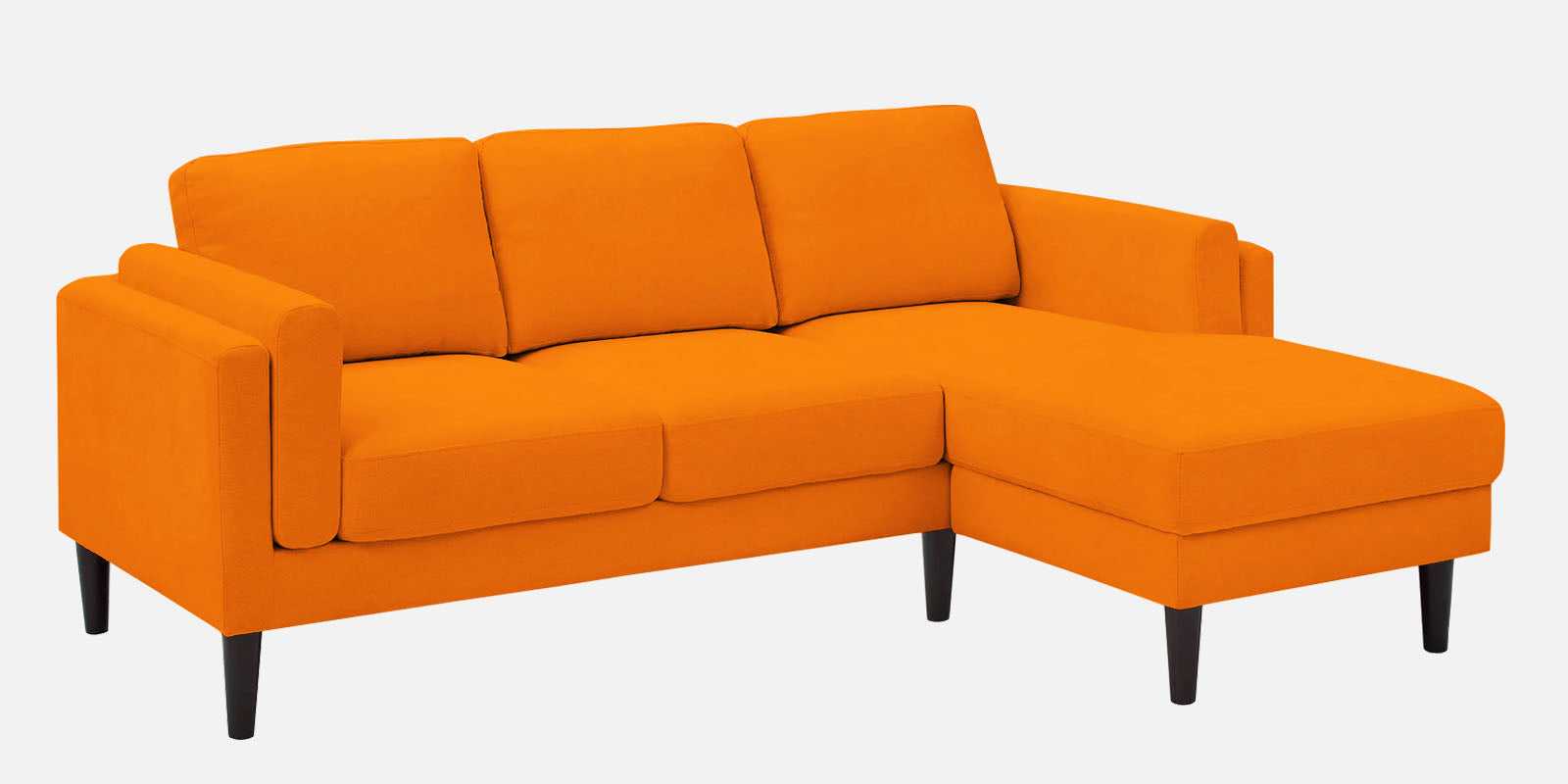 Creata Fabric LHS Sectional Sofa (2+Lounger) in Vivid Orange Colour by Febonic