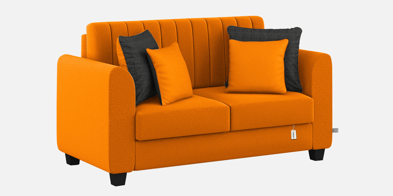 Cosmic Fabric 2 Seater Sofa in Vivid Orange Colour