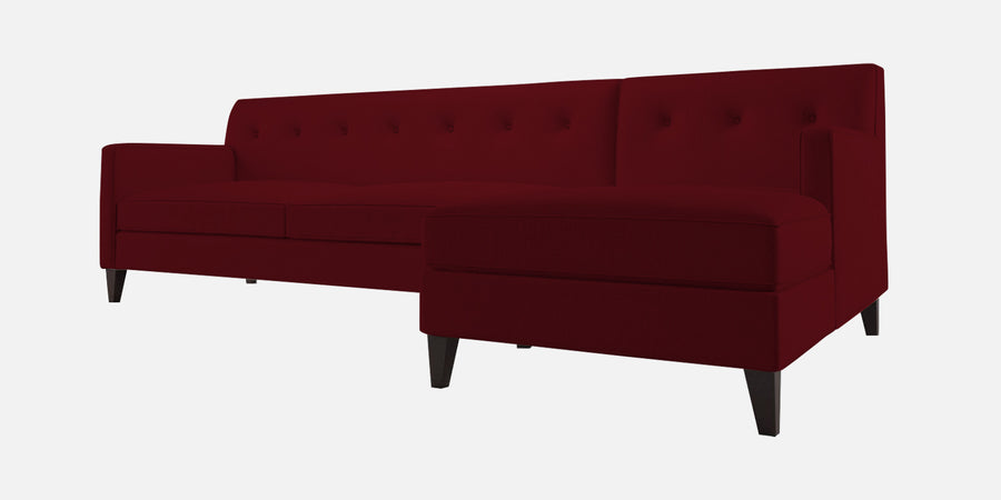 Miller Fabric Lhs Sectional Sofa 3 Lounger In Ruby Red Colour - Febonic Living