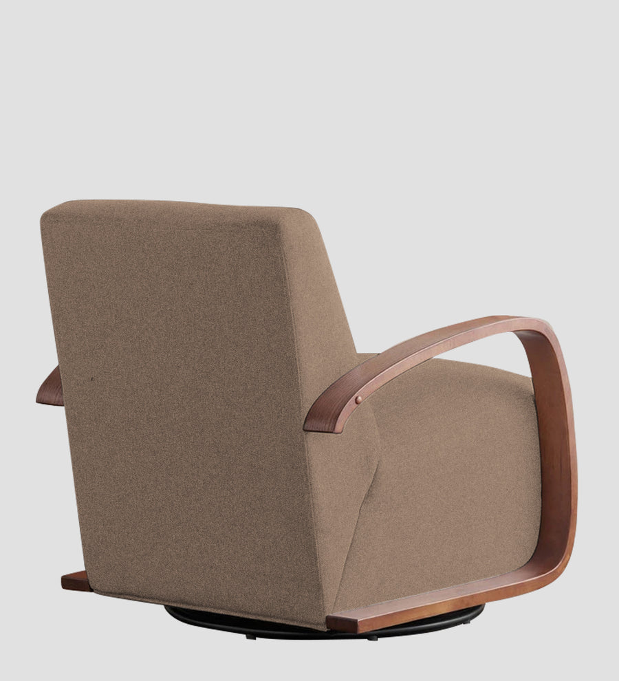 Balma Fabric Swivel Chair In Cookie Beige Colour - Febonic Living